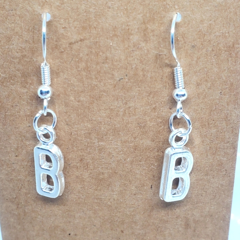 7/$10 B Initial Earrings, New
